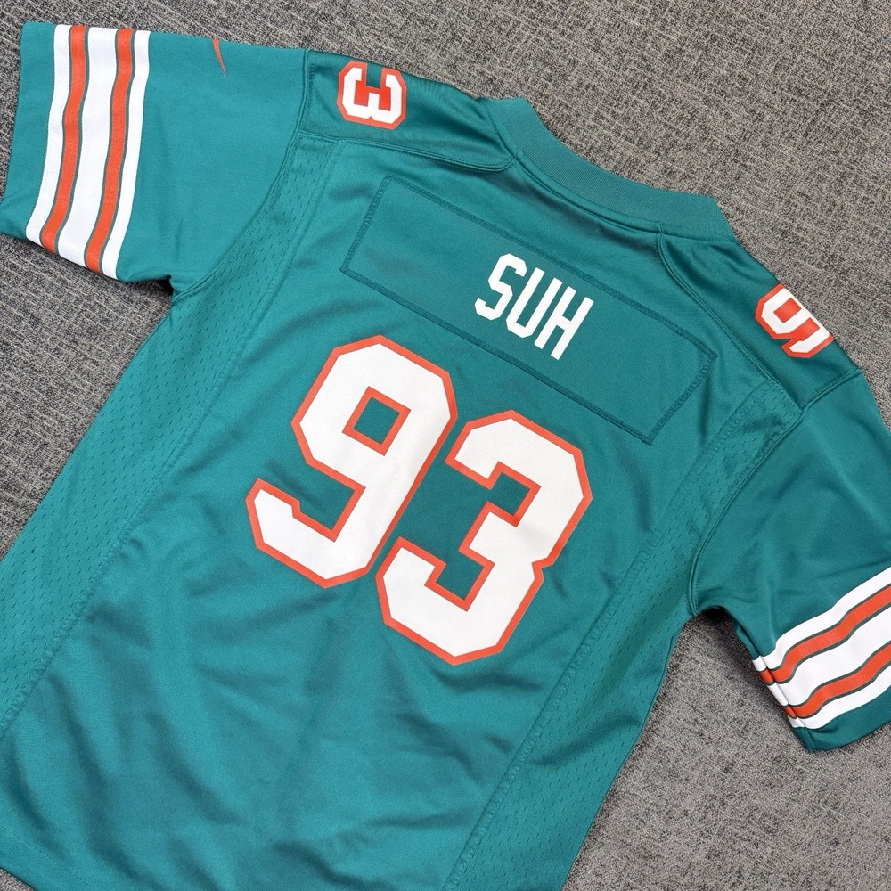 Miami Dolphins Ndamukong Suh #93 Nike Youth Large Football NFL Jersey On Field
